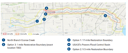 DCC Stream Corridor project map.