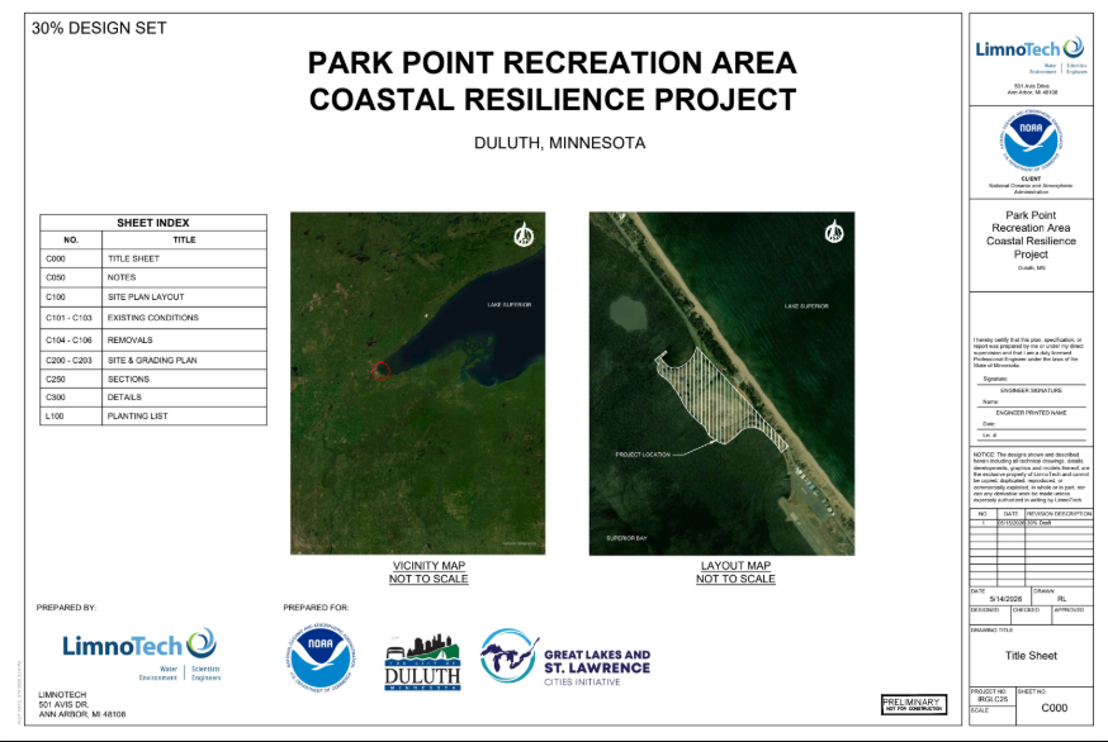 Park Point restoration project plan.