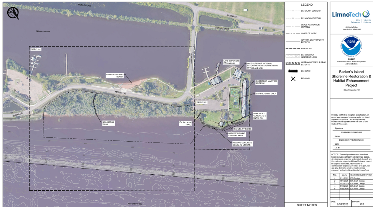 Barkers Island project plan.