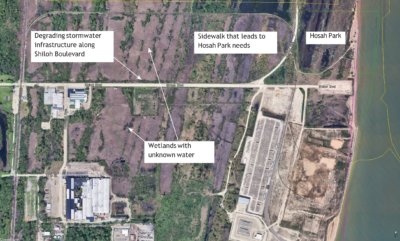 Shiloh Boulevard restoration project map.